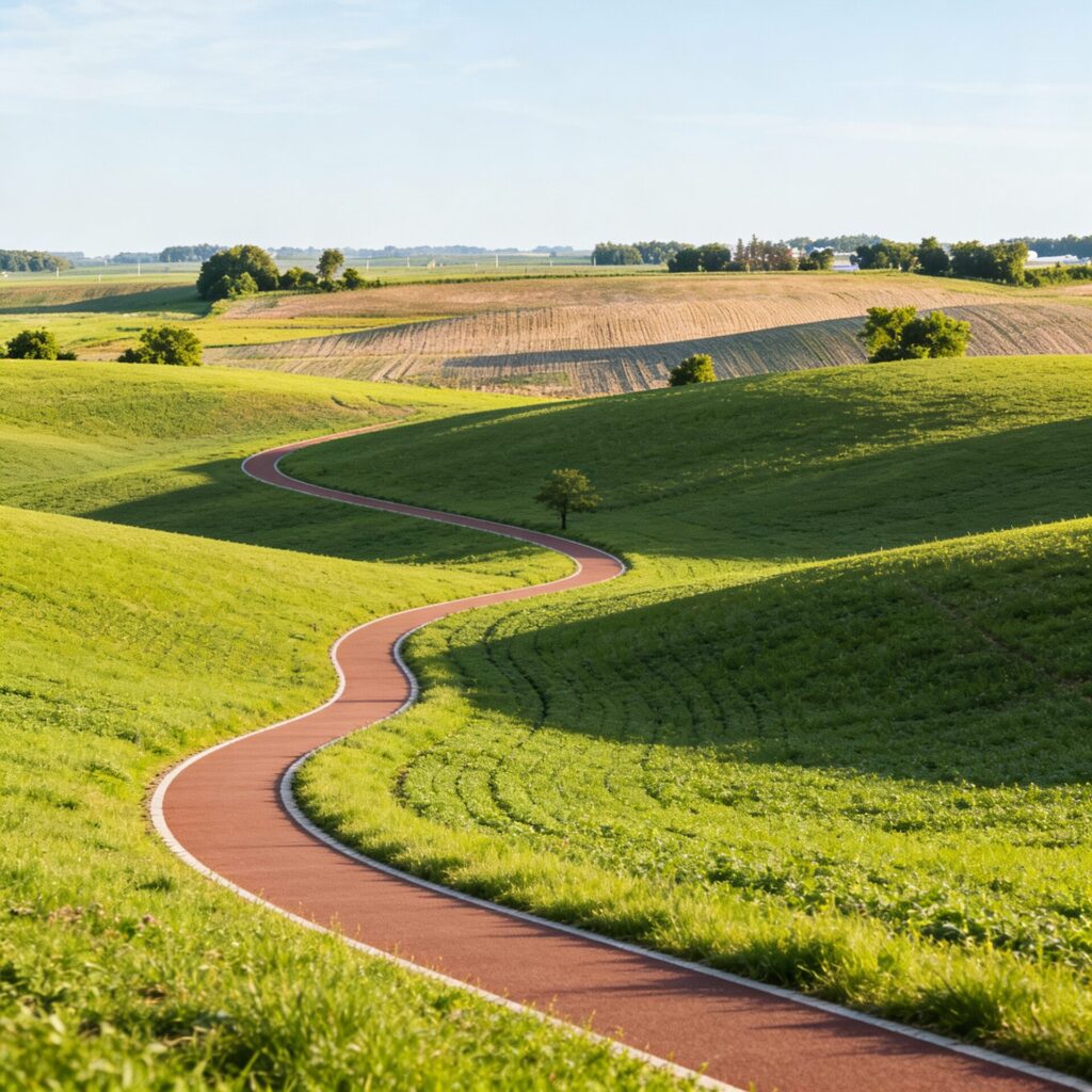 Jogging track and open landscape visual
