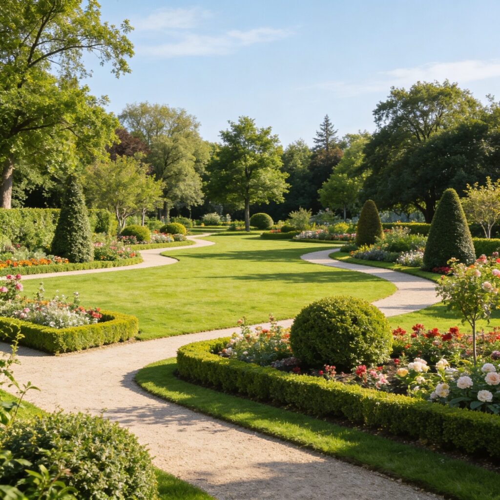 Landscaped garden visual for Godrej plotted community